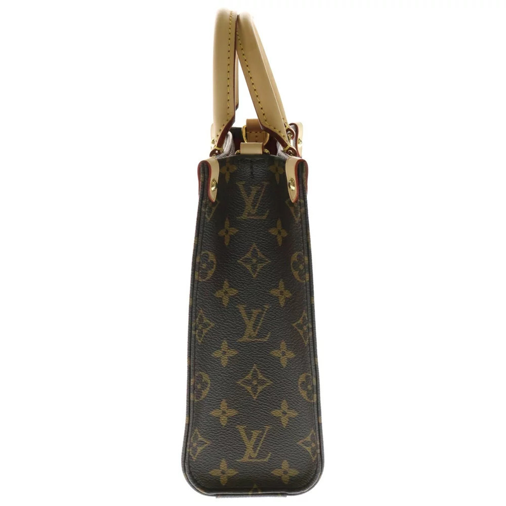 LOUIS VUITTON Monogram Sac Plat Leather Handbag Shoulder Bag Brown - Picture 3 of 6